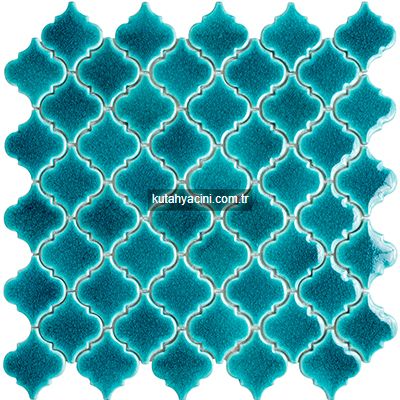 103-Porselen Şekilli Karo 5X5 firuze  34x33 m2 10 adet